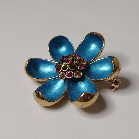 Very Pretty Multicolor Flower Brooch - Picture 1 of 10